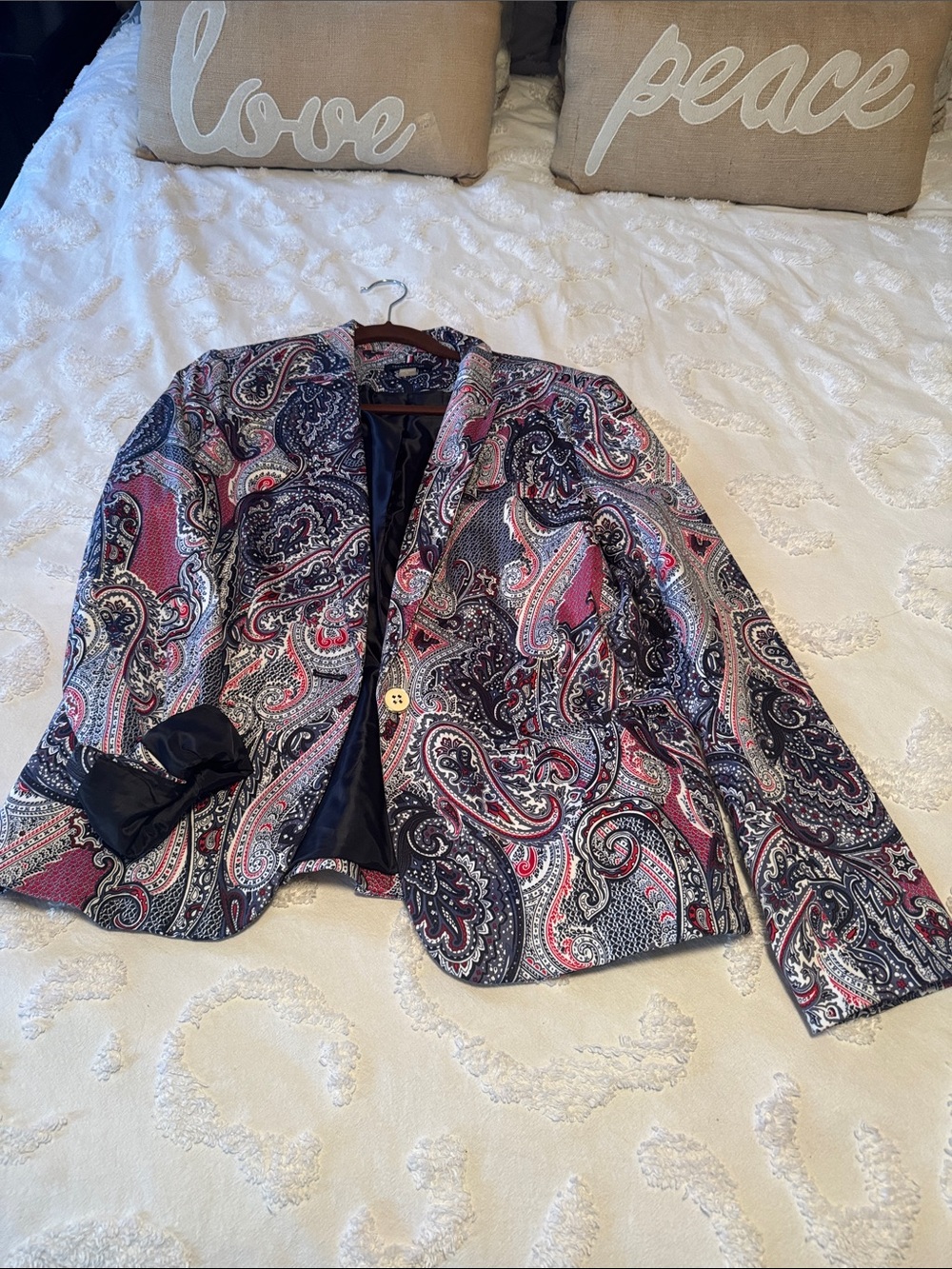Tommy Hilfiger Paisley Blazer in Pink, Black and White